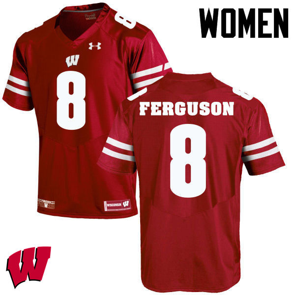 Women Winsconsin Badgers #8 Joe Ferguson College Football Jerseys-Red